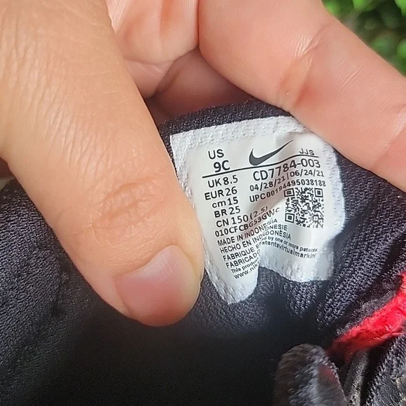 Nike Kids' Black and Red High-Top Sneakers - Picture 4 of 5